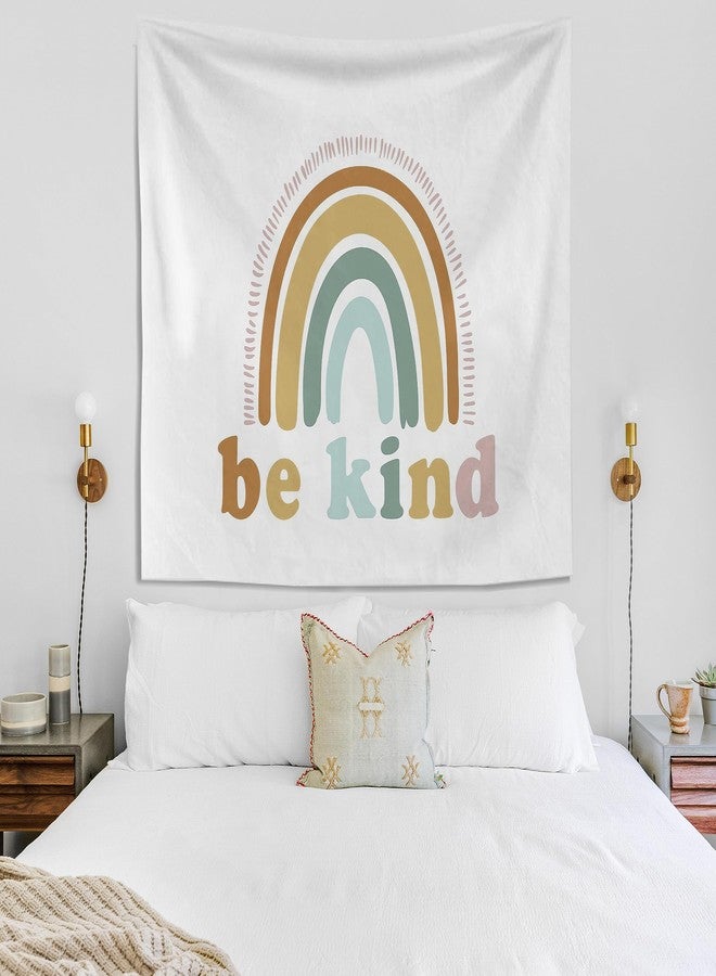 Knibeo Rainbow Boho Wall Tapestry - 50x60 Inch Kids Tapestry, Boho Wall Hanging for Classroom, Teen Girls' Room Decor, Mental Health Decor - Image 2